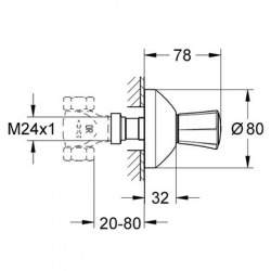  COSTA L NEW -  Façade pour robinet d'arrêt encastré(19808001)