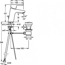  Primo Mitigeur de lavabo XL, garniture de vidage, Chrome (49562203)