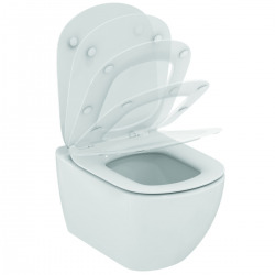 Pack WC Geberit Duofix + Cuvette Ideal Standard Tesi Aquablade + Plaque de commande Sigma01 Blanche