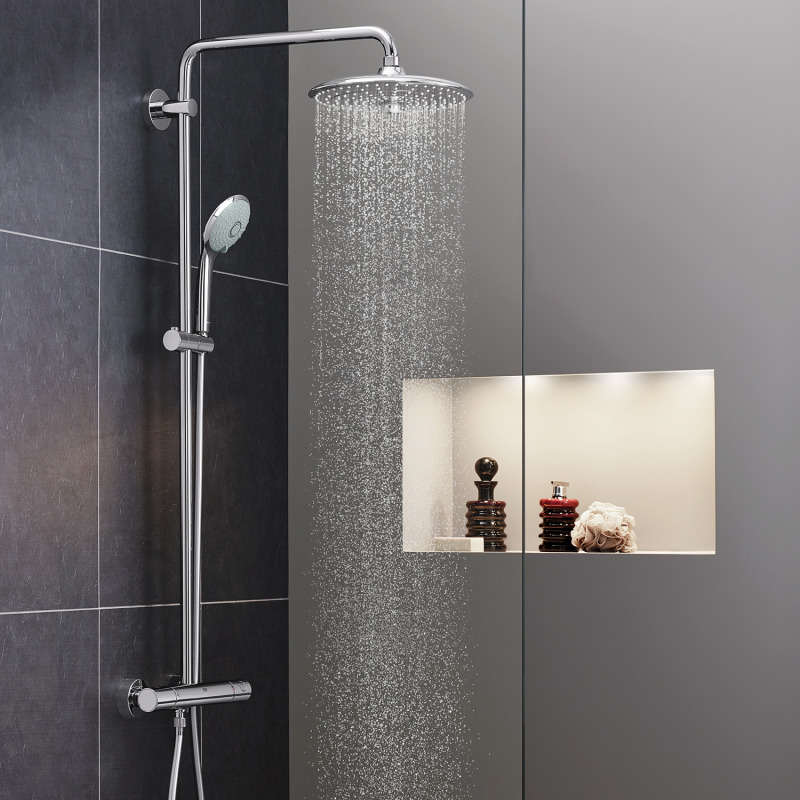 nouvelle colonne de douche euphoria smartcontrol thermostatique tete xxl de 260mm et 3 jets 27296002