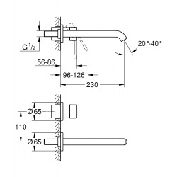 Grohe Essence Mitigeur monocommande 2 trous lavabo Taille L Hard Graphite brossé (19967AL1)
