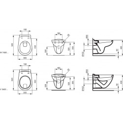  WC Suspendu Cuvette Eurovit 355 x 520 x 370 mm (V390601)