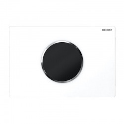 Geberit Plaque de Commande Sigma10 alimentation par pile sans contact rinçage double touche, Blanc/glossy chrome(115.908.KJ.1)