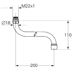  Bec tubulaire, chromé  (13051000)