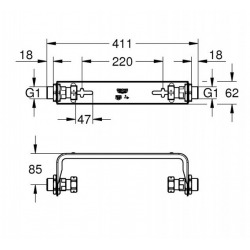 Kit d'installation murale Grohe Sense Guard (22501000)  Kit d'installation murale Grohe Sense Guard (22501000)