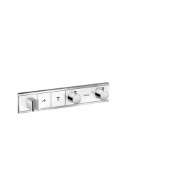 Hansgrohe RainSelect Module thermostatique RainSelect encastré avec 2 fonctions, blanc/chromé (15355400)