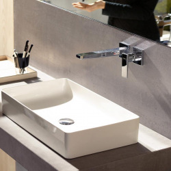 Hansgrohe Metropol Mitigeur de lavabo encastré mural, bec 225mm, poignée manette, bonde à écoulement libre, chromé (32526000)