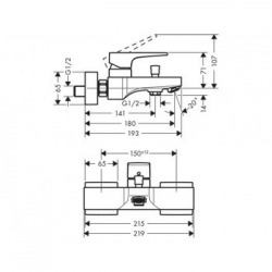  Metropol Mitigeur bain/douche, chromé (32540000)