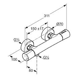  Mélangeur thermostatique de douche DN 15 (351000538)