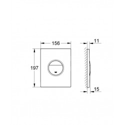 Plaque De Commande WC Grohe Arena Cosmopolitan - Montage Vertical, Finition Chromé Mat, Pour Soupape Pneumatique