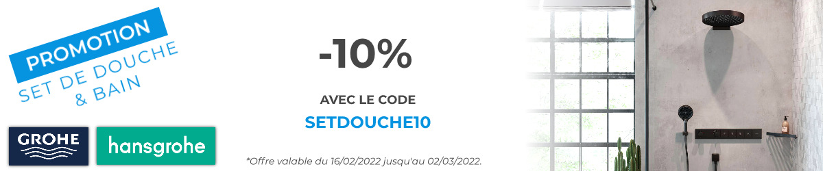 -10% sur les sets de douche grohe et hansgrohe