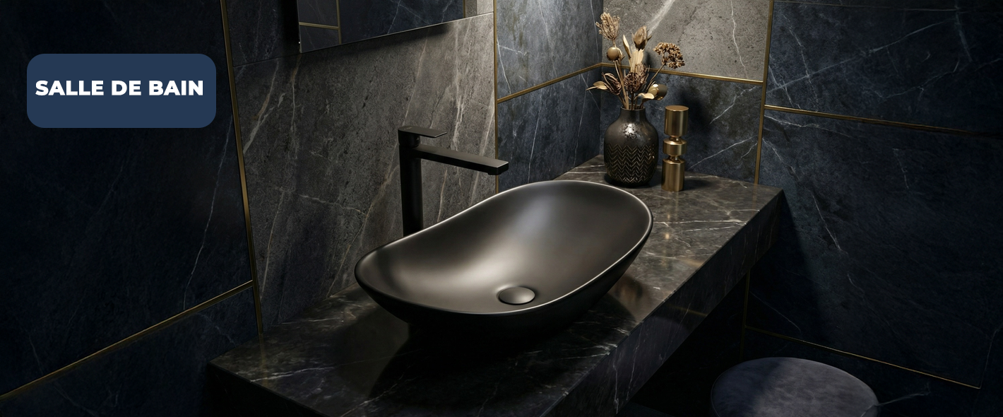 Une salle de bain en noir : les nouvelles finitions à la mode
