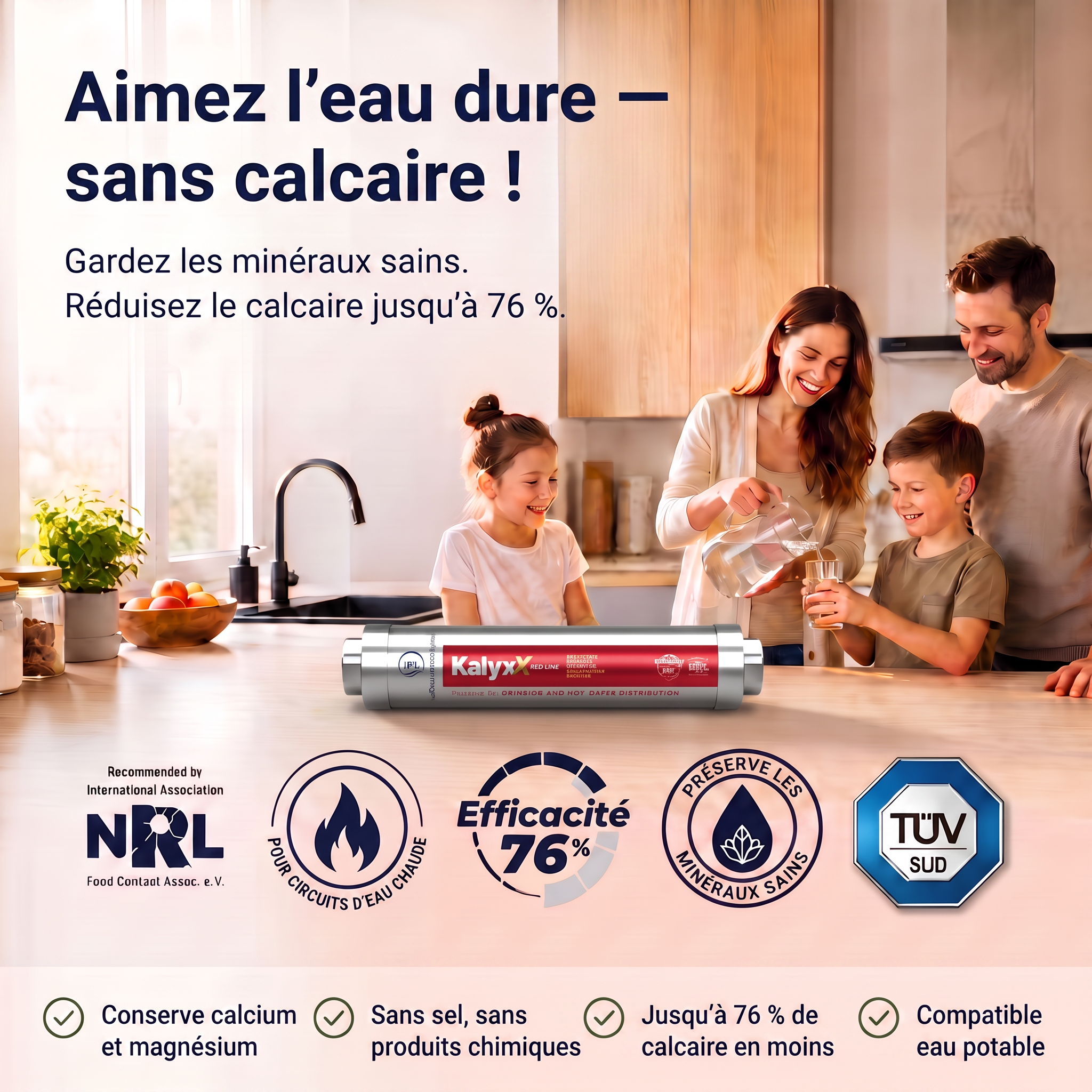 Famille dans la cuisine avec KalyxX Red Line